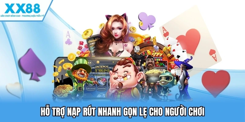 Nổ Hũ XX88 - Slot Đổi Thưởng Hấp Dẫn, Trúng Lớn Mỗi Ngày 4 Hỗ trợ nạp rút nhanh gọn lẹ cho người chơi